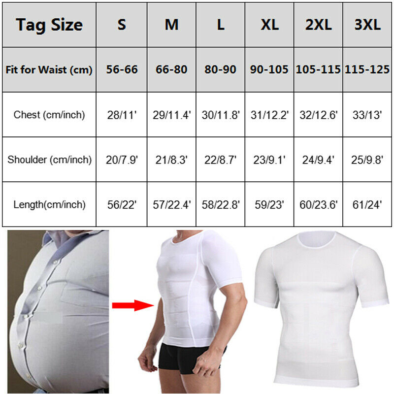 Classix Men Body Toning T-Shirt Slimming Body Shaper Corrective Posture Belly Control Underwear