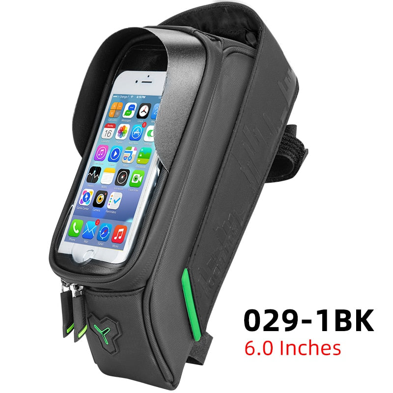 ROCKBROS Bicycle Bag Waterproof Touch Screen Cycling Bag Top Front Tube Frame MTB Road Bike Bag 6.5 Phone Case Bike Accessories