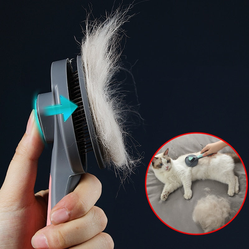 Cat Comb Dog Hair Remover Brush Pet Grooming Slicker Needle Comb Removes Tangled Self Cleaning Pet Supplies Accessories