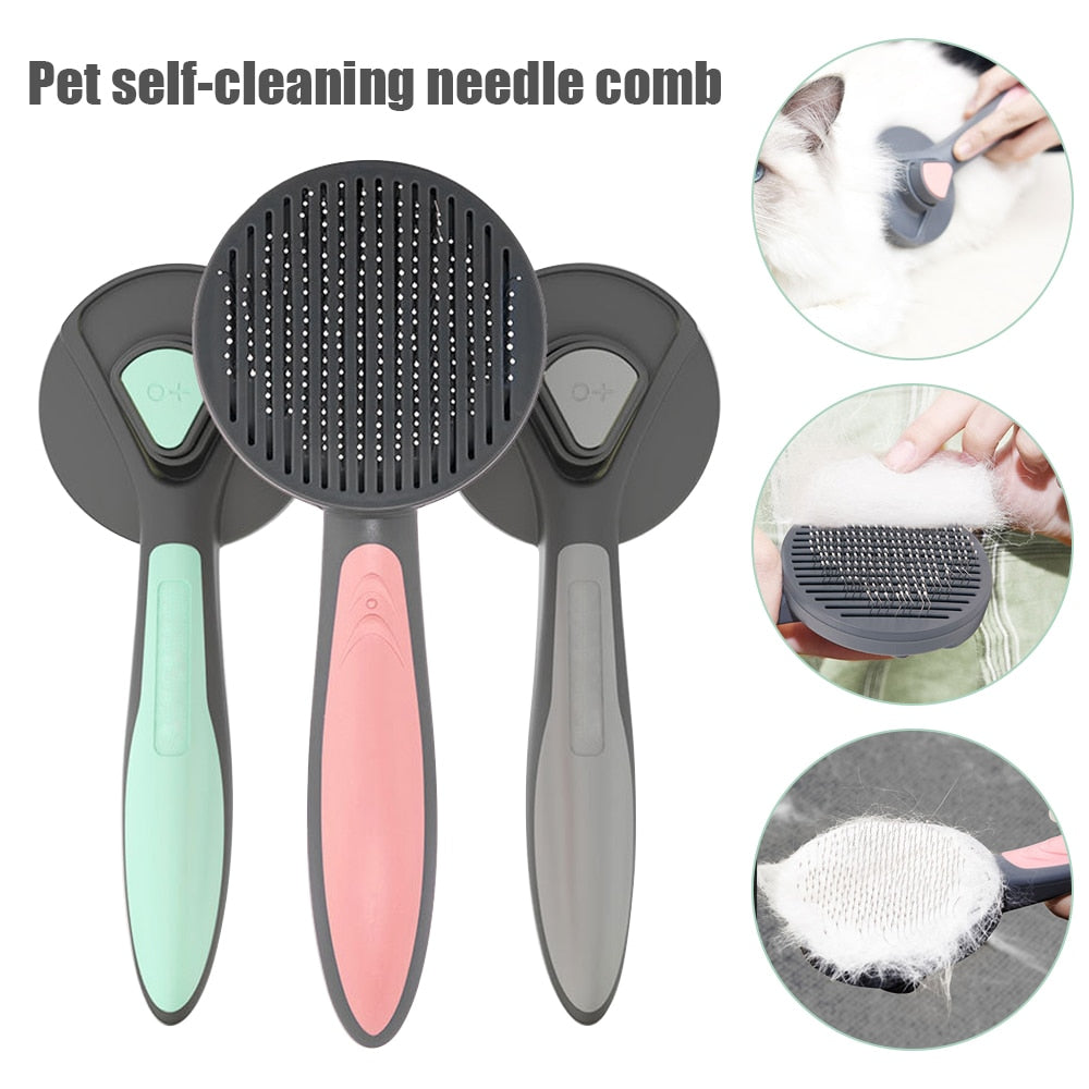 Cat Comb Dog Hair Remover Brush Pet Grooming Slicker Needle Comb Removes Tangled Self Cleaning Pet Supplies Accessories