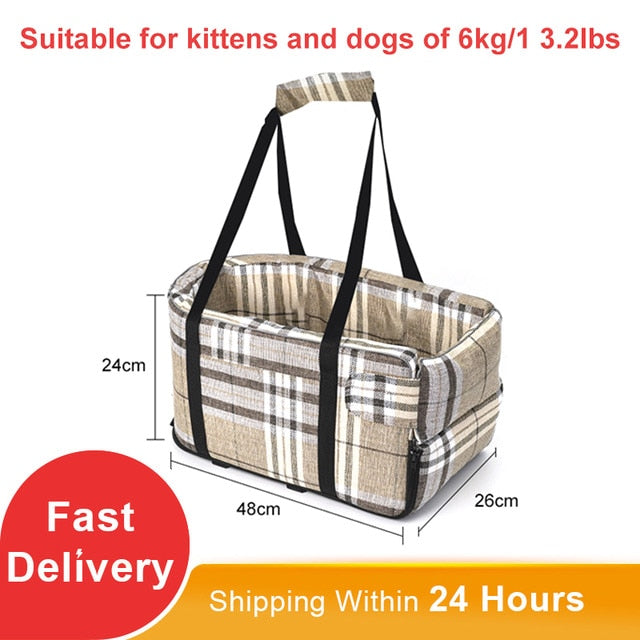 Portable Cat Dog Bed Travel Central Control Car Safety Pet Seat Transport Dog Carrier Protector For Small Dog Chihuahua Teddy