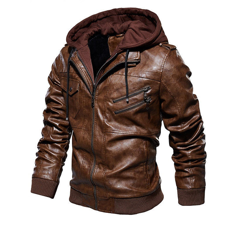 2023 Mens Motorcycle European Windbreaker Genuine Leather Jacket