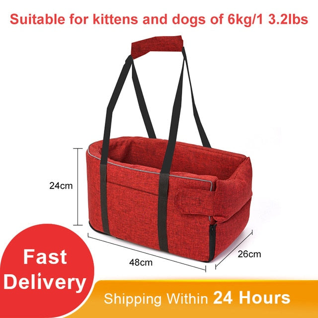 Portable Cat Dog Bed Travel Central Control Car Safety Pet Seat Transport Dog Carrier Protector For Small Dog Chihuahua Teddy