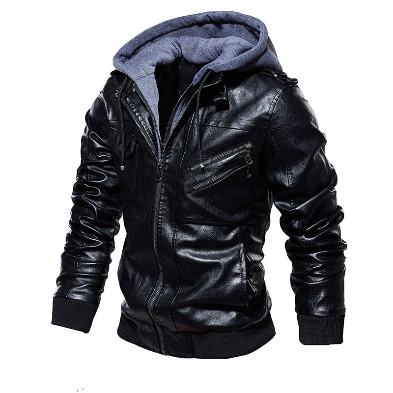 2023 Mens Motorcycle European Windbreaker Genuine Leather Jacket