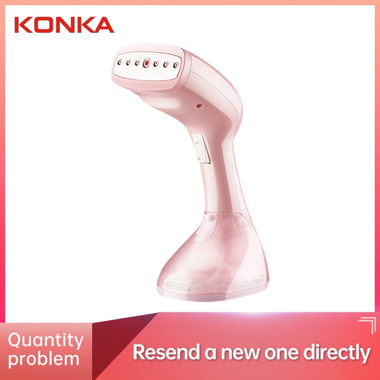 KONKA Handheld Garment Steamer 1500w Pink Ironing For Clothes Portable Home & Travel Household Fabric Steam